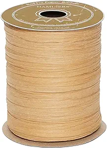 Raffia Ribbon for Gift Wrapping, Packing Paper Twine, Craft Ribbon Raffia Yarn for Crochet - 1/4'' Wide, 100 Yards, Kraft