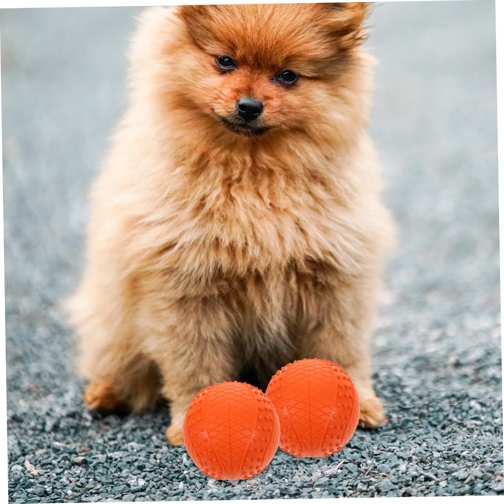 HANABASS 4stücke Quietschende Hundespielzeugbälle aus Gummi Klein zum Werfen und Apportieren für Welpen und Kleine Hunde zur Energieabfuhr und Langeweilebekämpfung