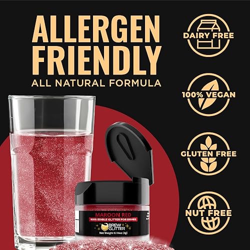 Miniatura 31 de Brew Glitter - Purpurina comestible para bebidas, cócteles, cerveza, adornar bebidas Certificado Kosher y Halal 100% comestible y de grado Azul