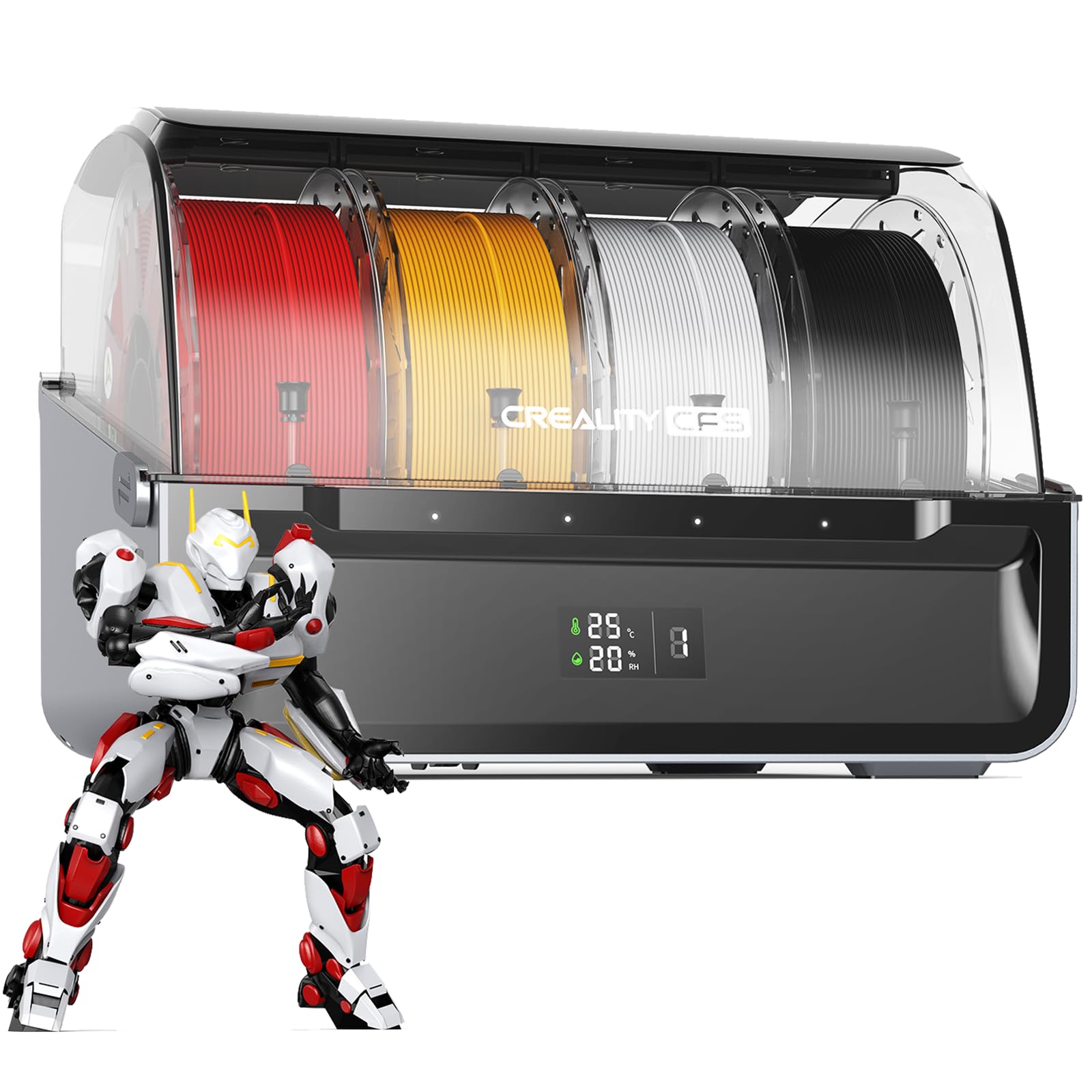 Creality CFS Multi Color Auto Filament System Anti-Moisture Filament Storage Auto-Switch & Run-Out Alerts 4-Channel Parallel Printing 16 Colors 3D Printing for K2 Plus, Hi 3D Printer-image-4