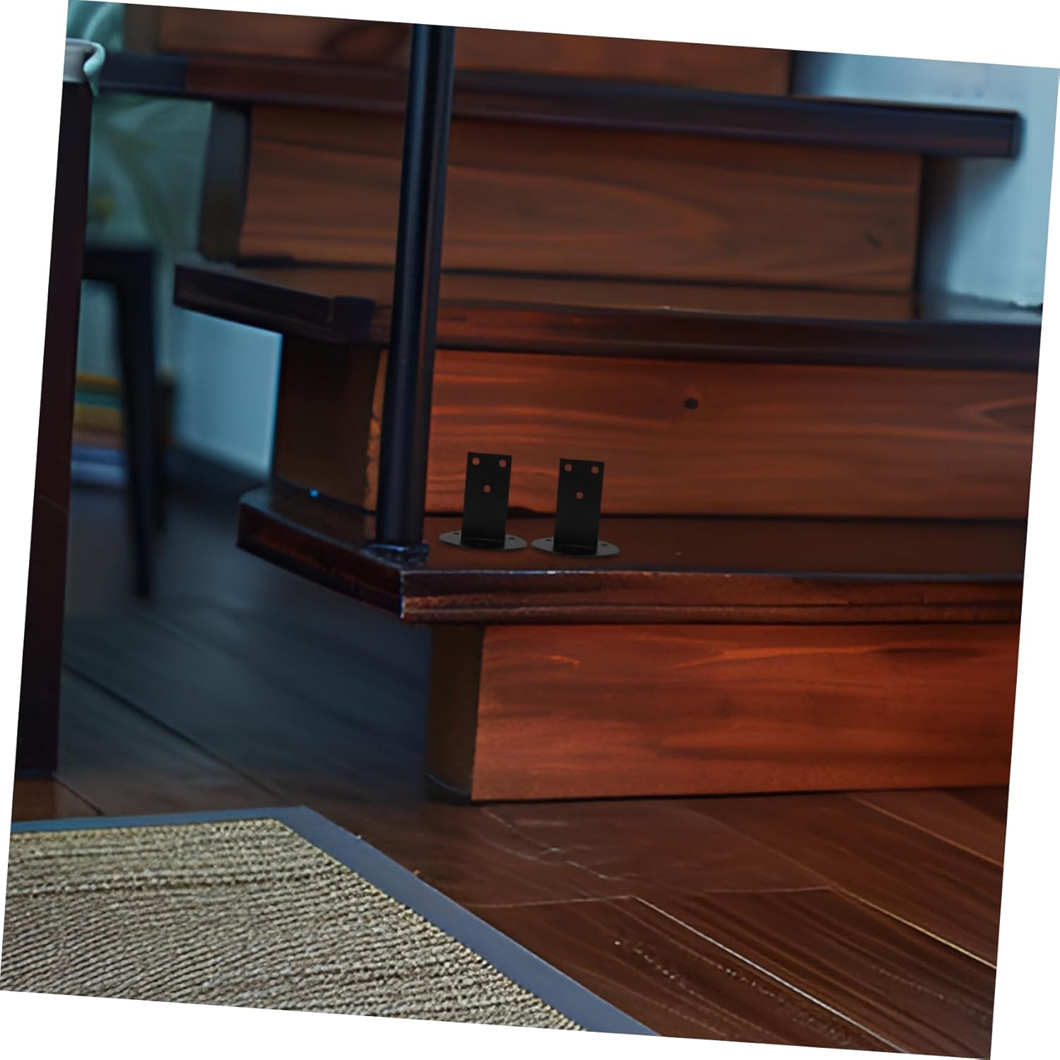 Mipcase 6pcs Heavy Duty Stair Railing Brackets for Handrails Secure Support Hardware for Indoor and Outdoor Stairs Finish Easy to Install