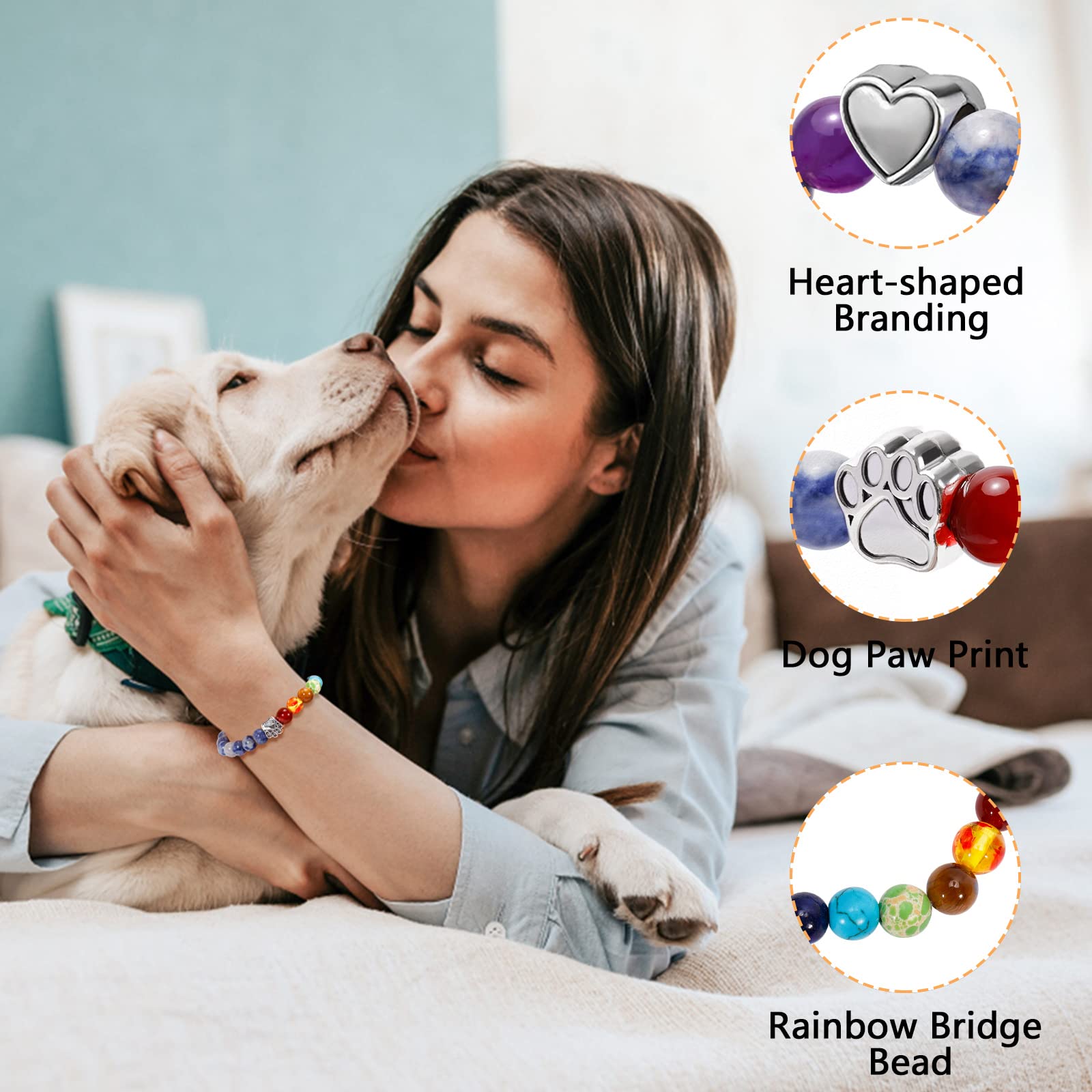 Regenbogenbrücke Schlüsselanhänger – Gedenkgeschenk Für Verstorbenen Hund, Edelstahl, Mit Gedicht, Samtbeutel