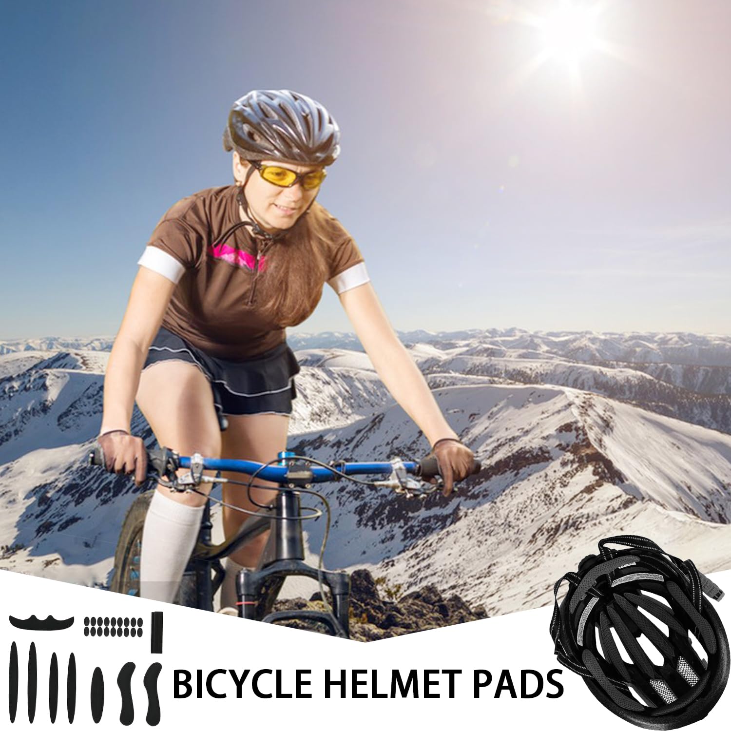 3 Set Imbottitura per Caschi da Bicicletta,Casco Universale Pads,Kit Imbottitura in Schiuma per Casco Ricambio,Bicicletta e Moto Casco Universale Imbottitura per Casco in Schiuma