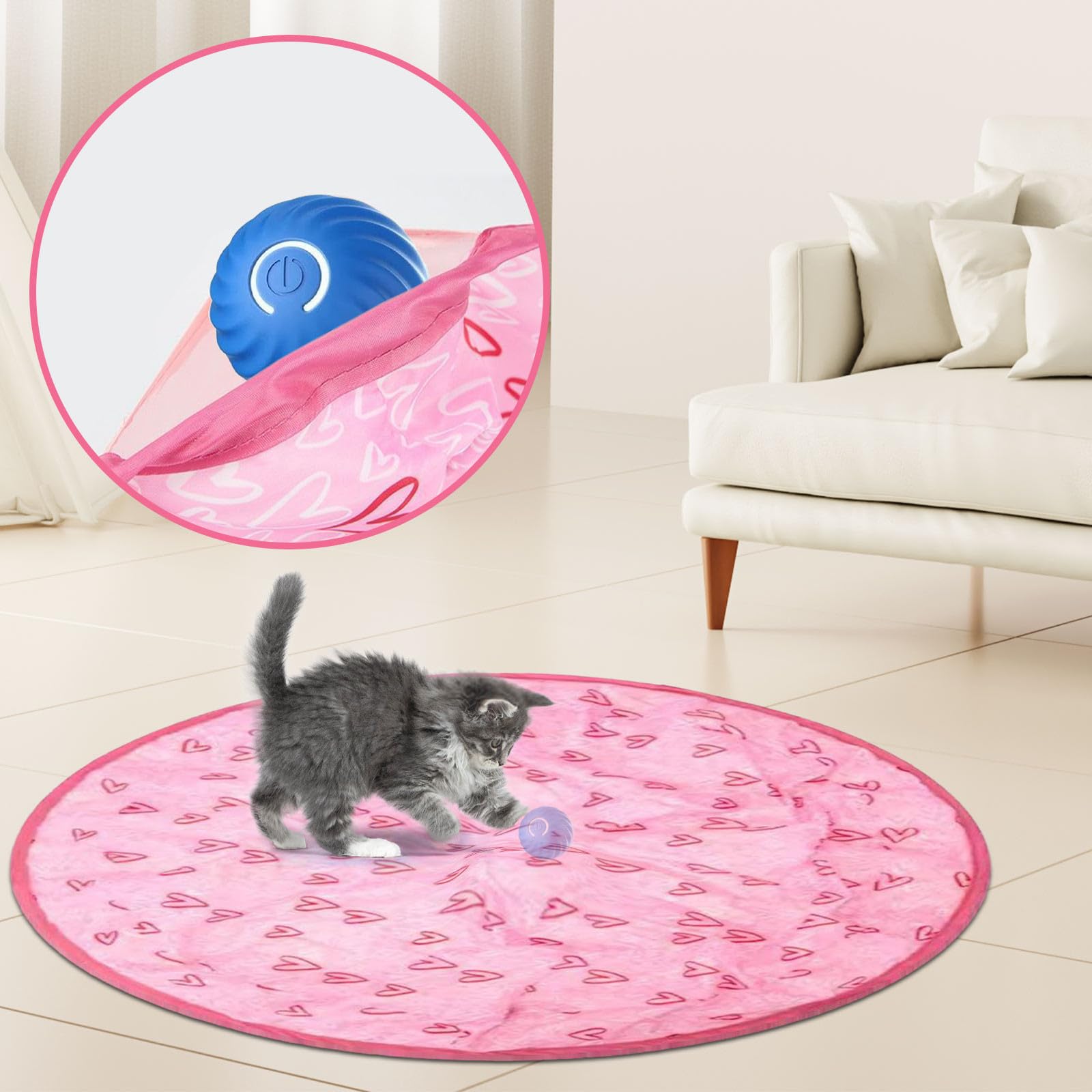 Leadigol Katzenspielzeug-Mäuse, 4 Stück, Handgestrickt Aus Nylon, Mit Glöckchen - Interaktives Spielzeug Für Kleine & Große Katzen