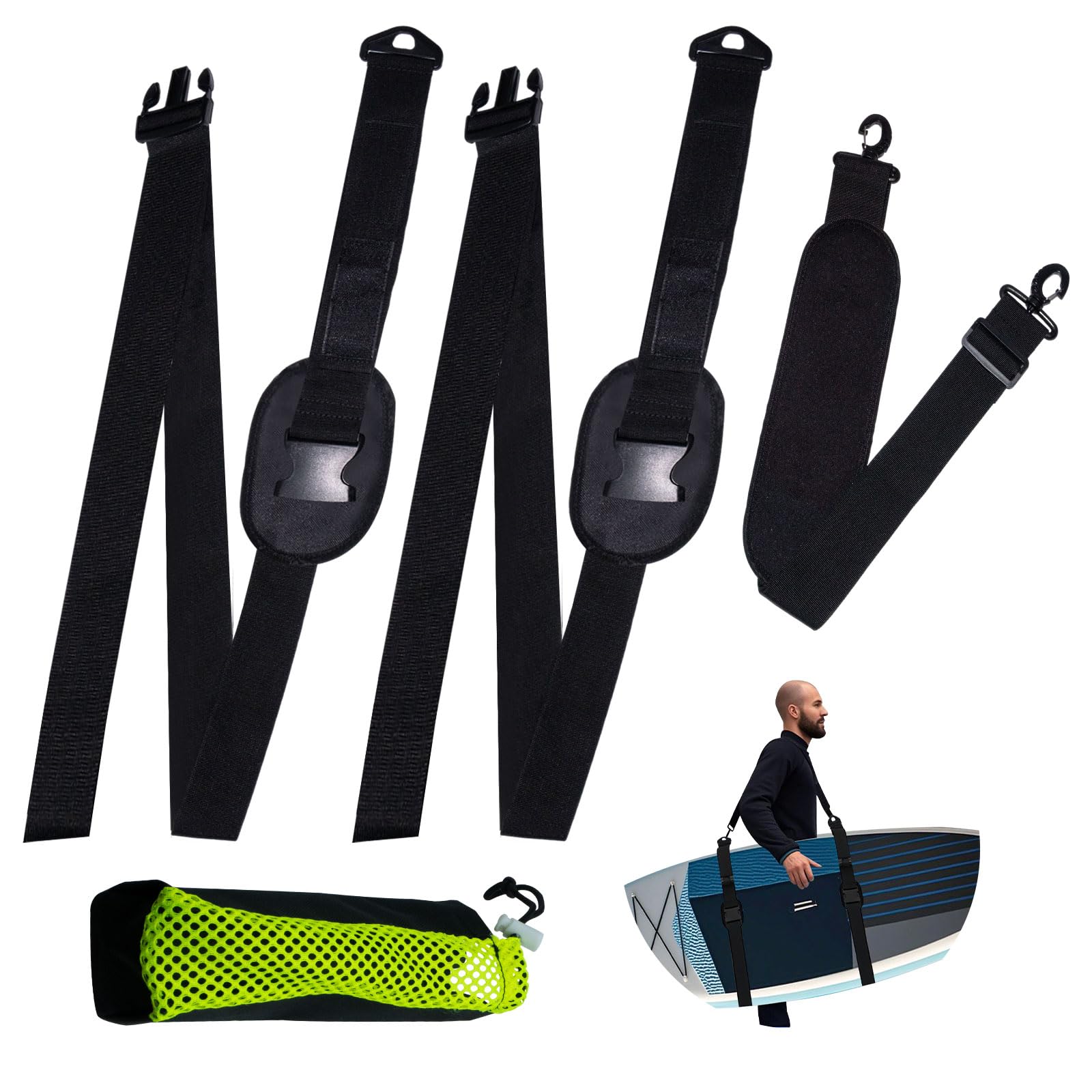Sup Tragegurt, Tragbarer Paddle Board Carry Strap, Verstellbares Sup Board Tragegurt mit Getränkehalter für Surfbretter, Paddleboards, Longboards, Kajak und Kanu