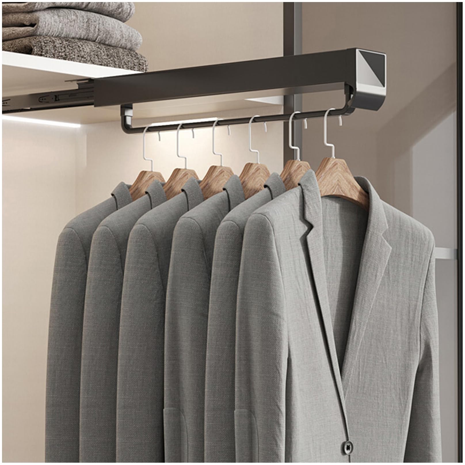 Porte pantalon coulissant 42.5cm pour armoire penderie gain de place