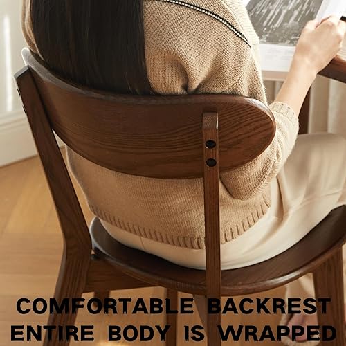 Miniatura 4 de Sillas de comedor de madera de roble, sillas de comedor modernas de mediados de siglo con cómodo respaldo curvo, sillas de madera para cocina,