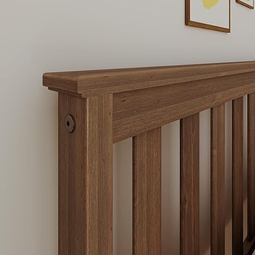 Miniatura 6 de Max & Lily Full Bed, Wood Bed Frame with Headboard for Kids with Trundle, Slatted, Walnut