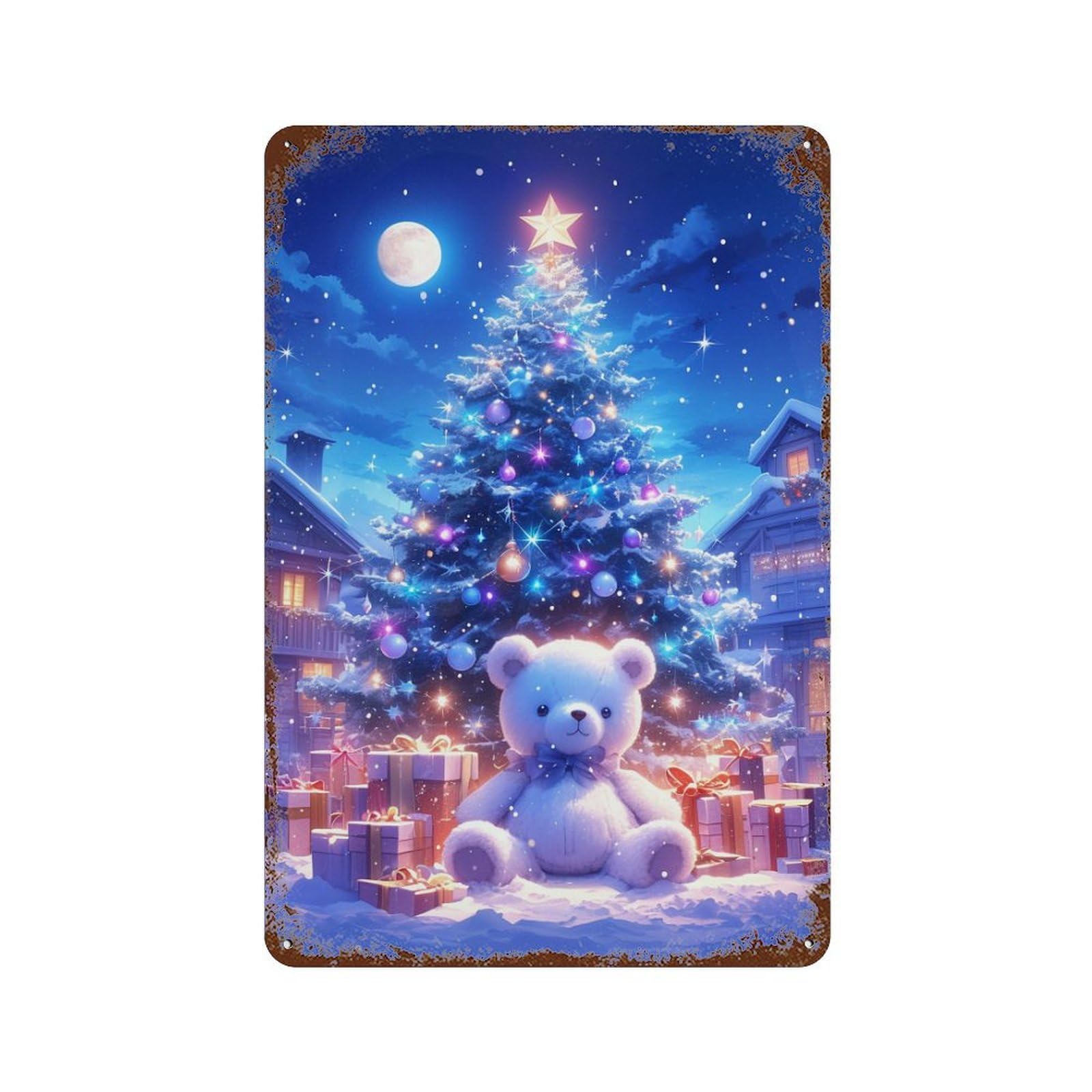 Christmas Night Wonderland-1 Retro Metal Sign 11.8"x7.9", Vintage Wall Decor for Bistro, Counter And Cafe Decor