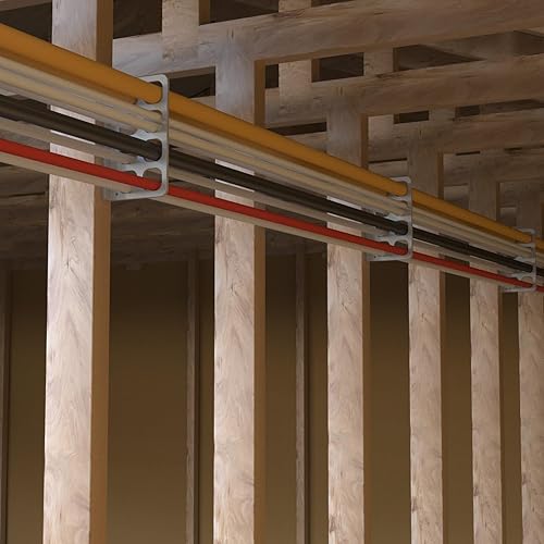 Miniatura 4 de 10 piezas de persecución de cables, soporte de alambre, soporte de cable, caja de cable, para dispositivos de gestión de cables y cables, gris