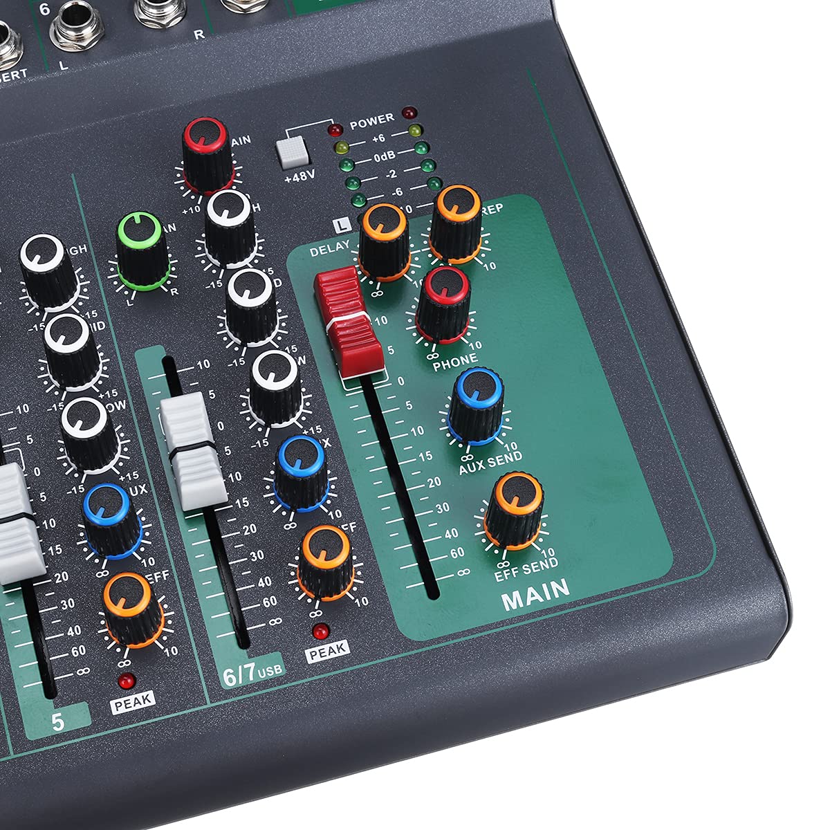 YONGYAO Microfono DJ a 7 canali per Il Controllo del Mixer Audio Bluetooth con LED Digital Display Music Stream