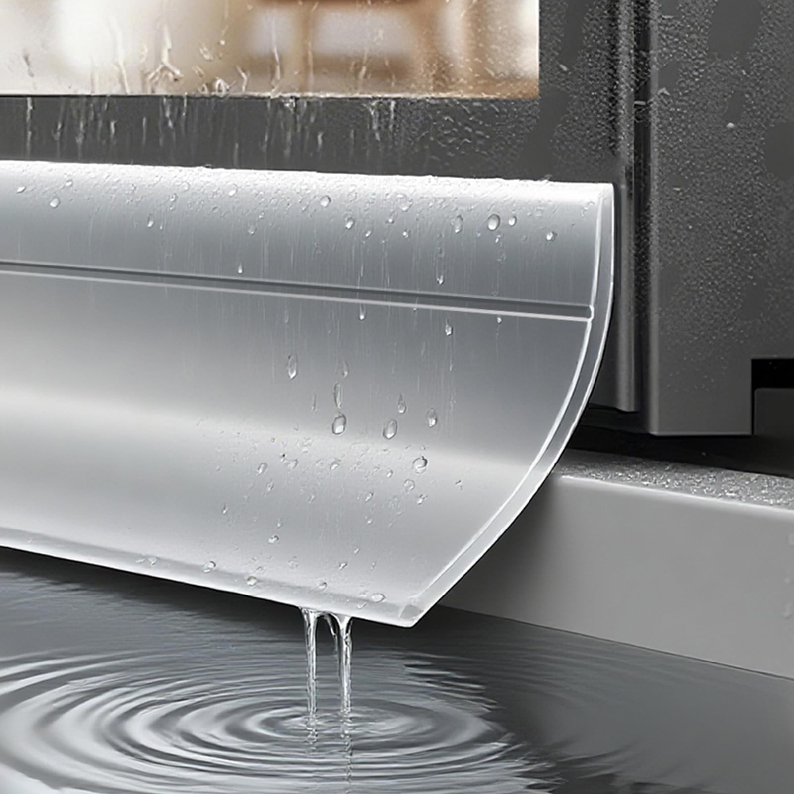Eleeonora Window Weather Bar,Rubber Rain Deflectors For Outside Window,Self-Adhesive Rain Drip Guard,Fits Snugly,blocks Water Intrusion,for Gaps Of House,Glass Shower,Window And Door