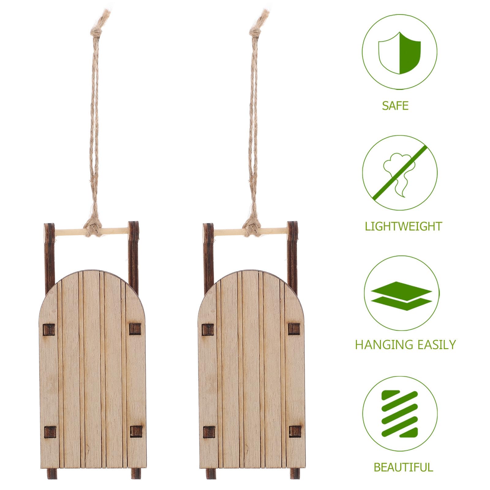 Toyvian 60 Stück Kleiner Weihnachts Holzschlitten Ornament als