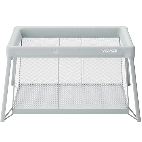 Miniatura 9 de VEVOR Cuna de viaje para bebés y patio de juegos, corralito plegable para bebés con almohadilla de colchón suave, cuna portátil para niños pequeños