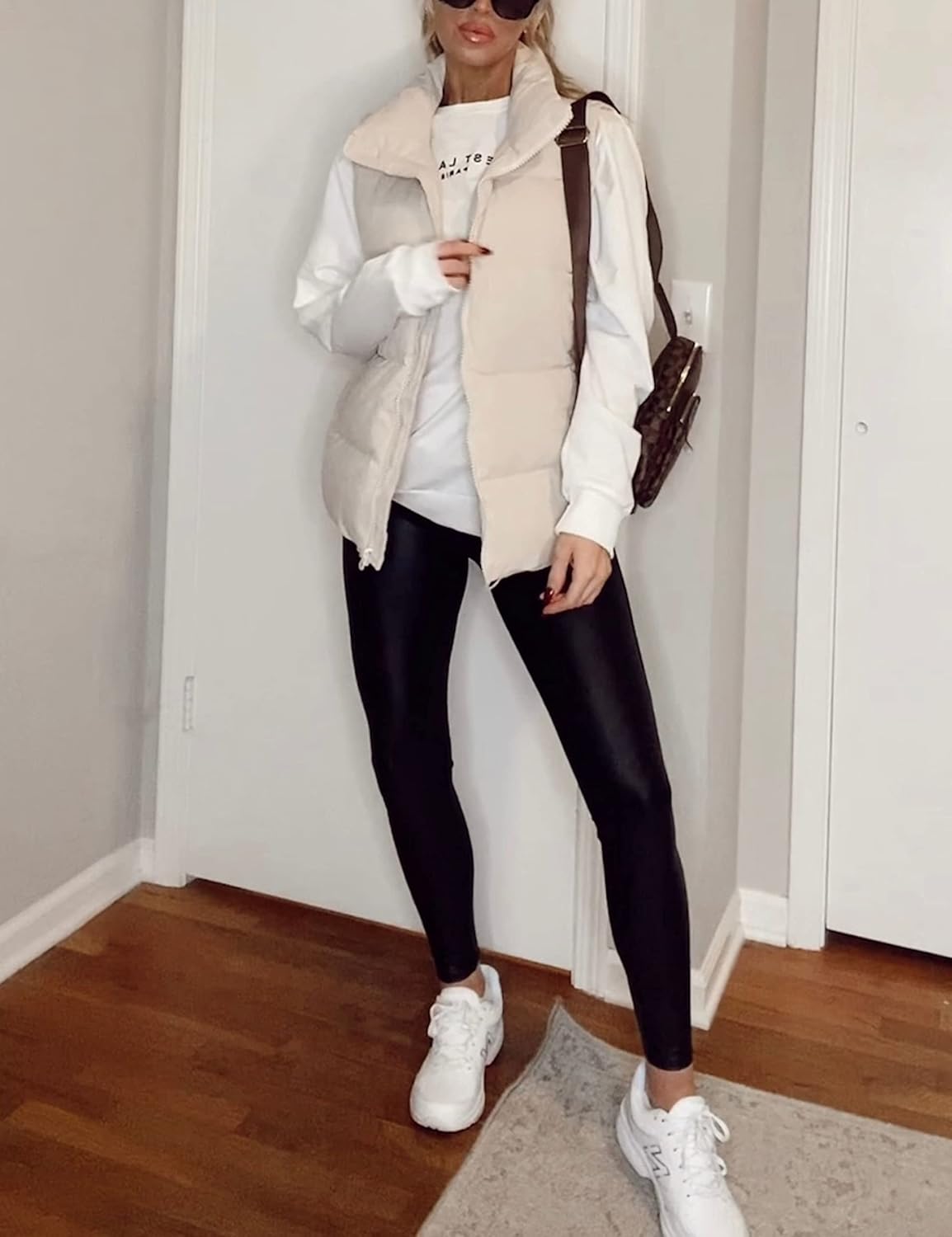 Athlisan Womens Zip Up Puffer Vest Stand Collar Sleeveless Padded Jacket Coat - Image 3