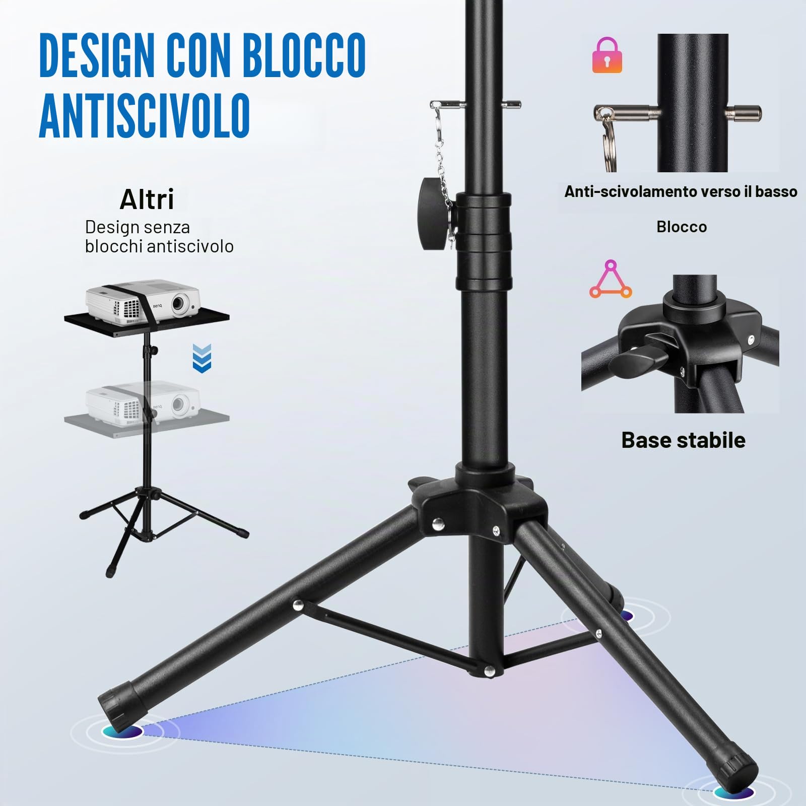 CAHAYA Supporto per treppiede per proiettore universale per computer portatile, supporto multifunzionale per DJ Rack Stand con altezza regolabile CY0331