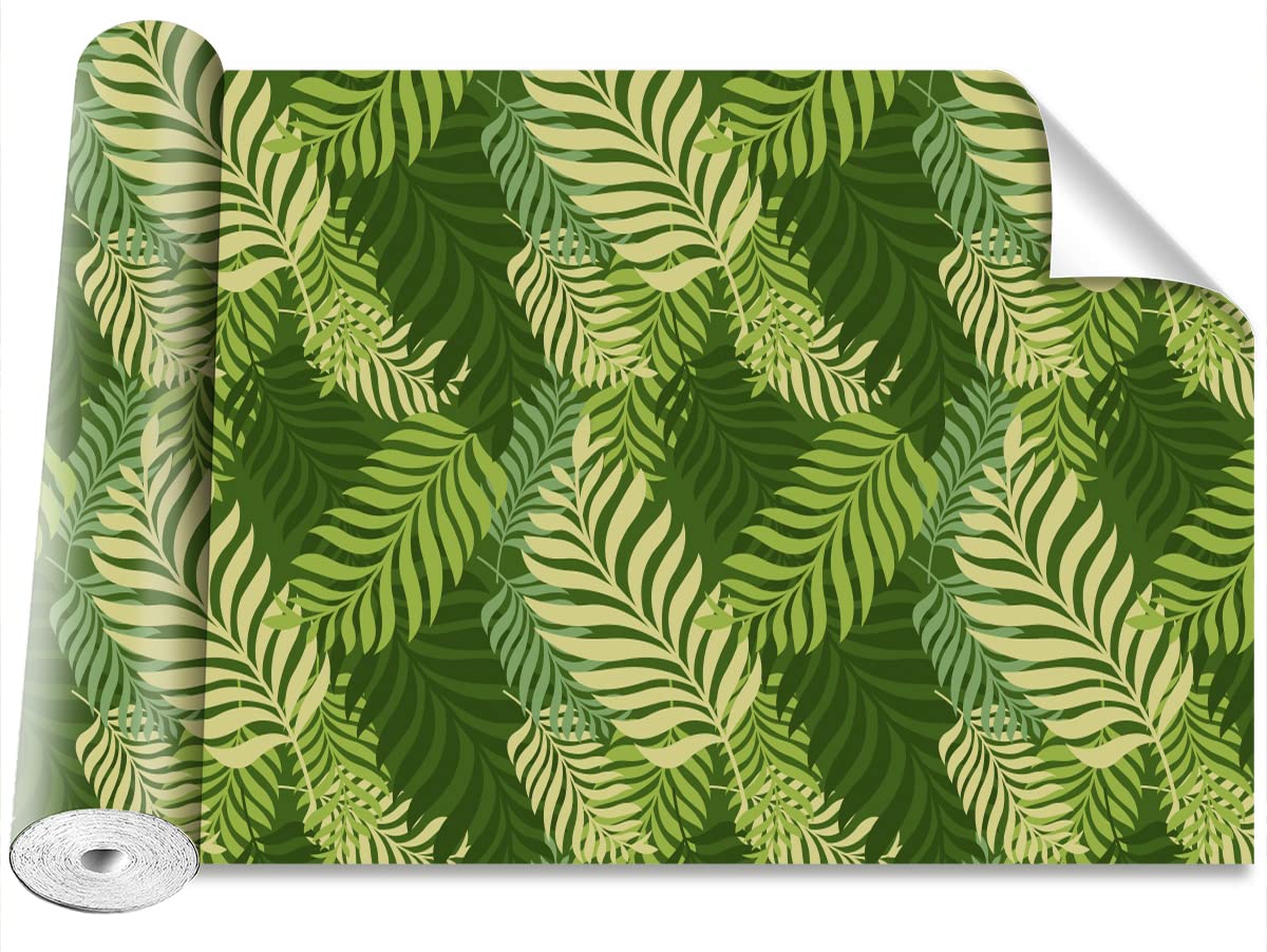 Papier peint auto-adhésif feuilles de palmier 312x219cm pour décoration murale