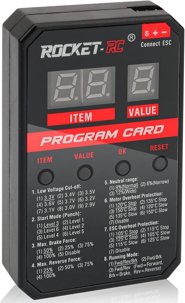 Amazon | Sioenl Rocket RC ESC プログラミングカード ラジコンカー Amazon | Sioenl Rocket RC ESC プログラミングカード ラジコンカー