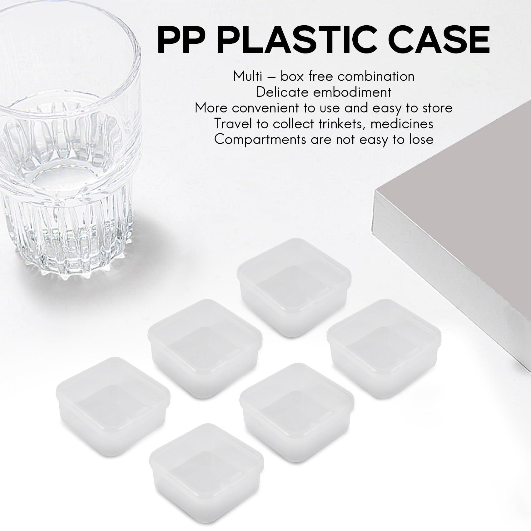 Mini Boîte de Rangement Transparente en Plastique de 120 Pièces pour La Collecte de Petits Objets, Perles, Cartes de Visite
