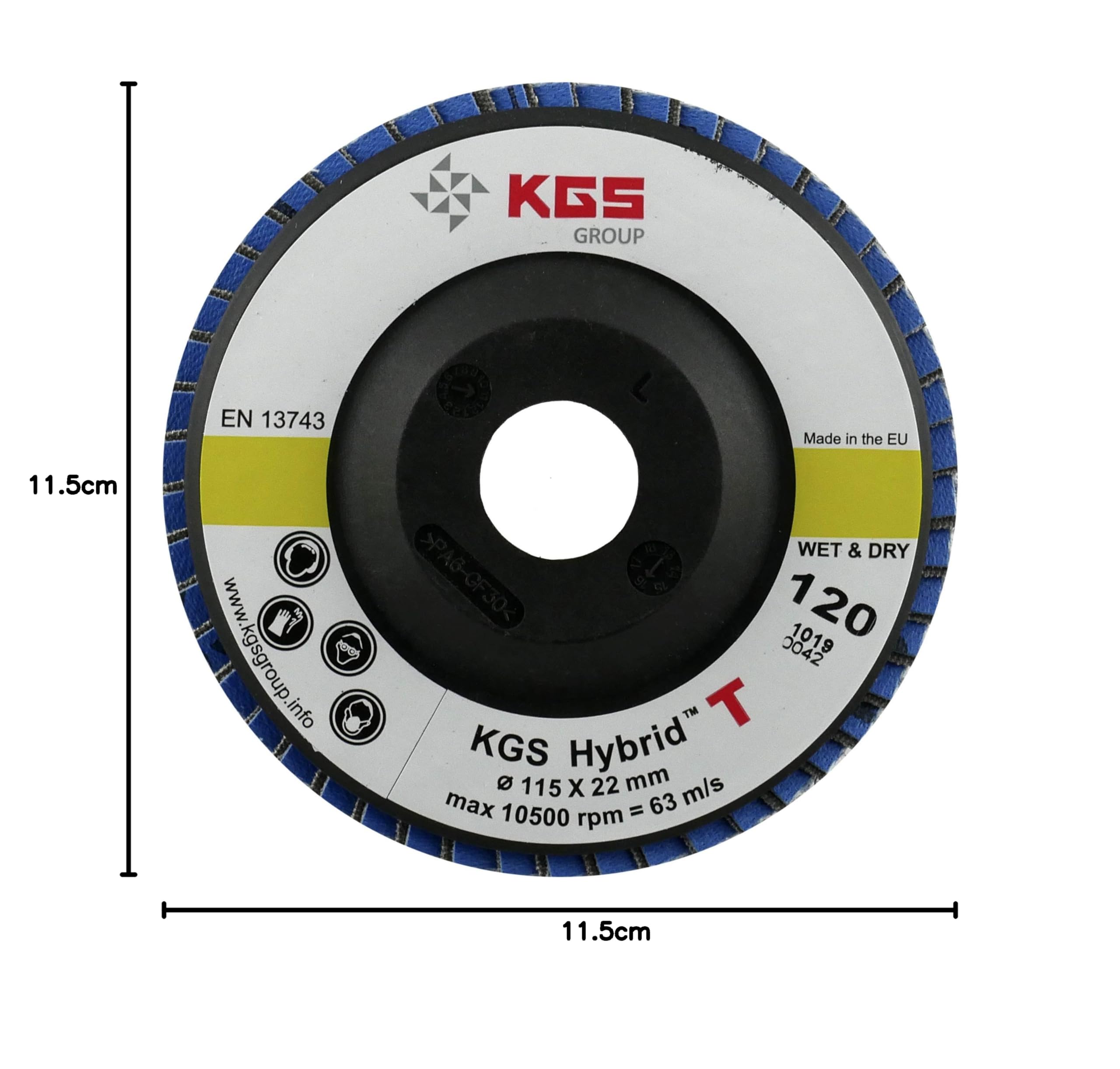 KGS HYBRID T - Discos de láminas ø115 - grano 60 verde
