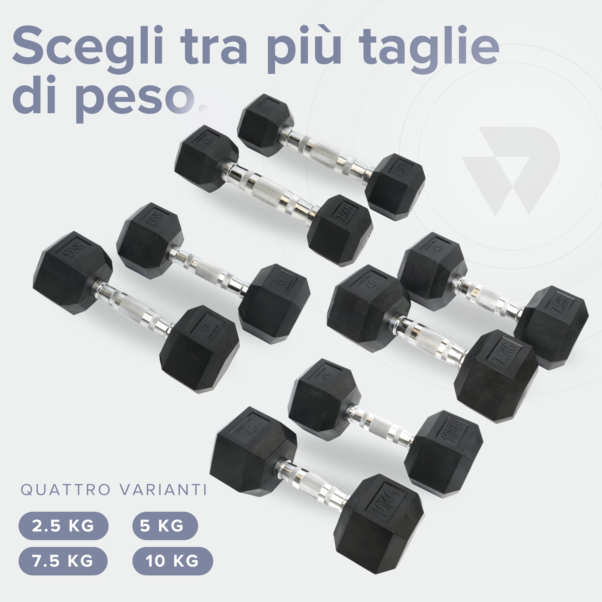BILDER - Coppia Manubri Palestra, Forma Esagonale e Impugnatura Antiscivolo, Set Pesi Palestra e per Allenamento a Casa per Tonificazione e Riscaldamento, Set Manubri Resistenti e Salvaspazio