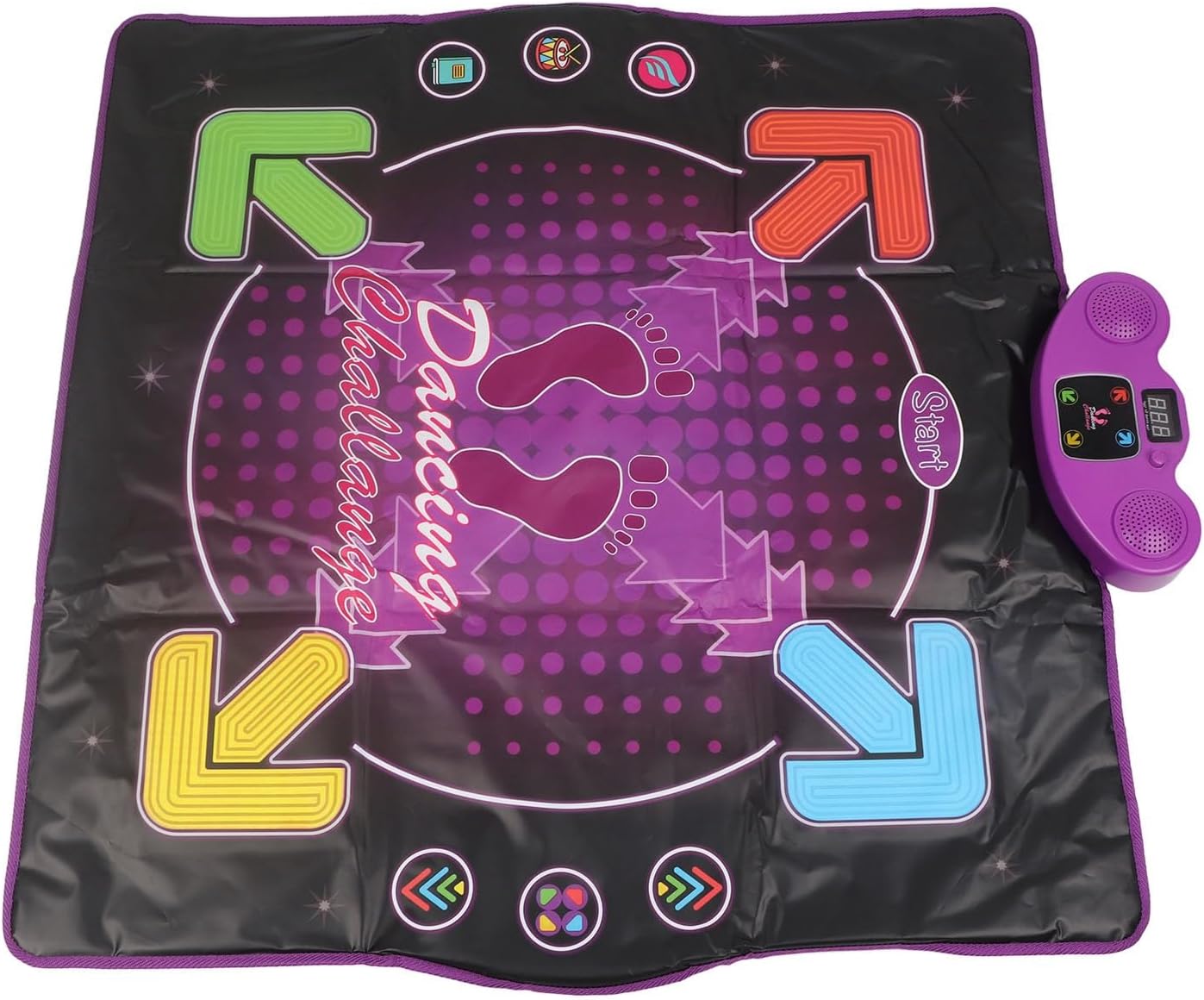 Dance Mat, Non Slip Safe 4 Game Modes for Kids and Adults, Improves Reflexes and Creativity with Music Education (Light Up