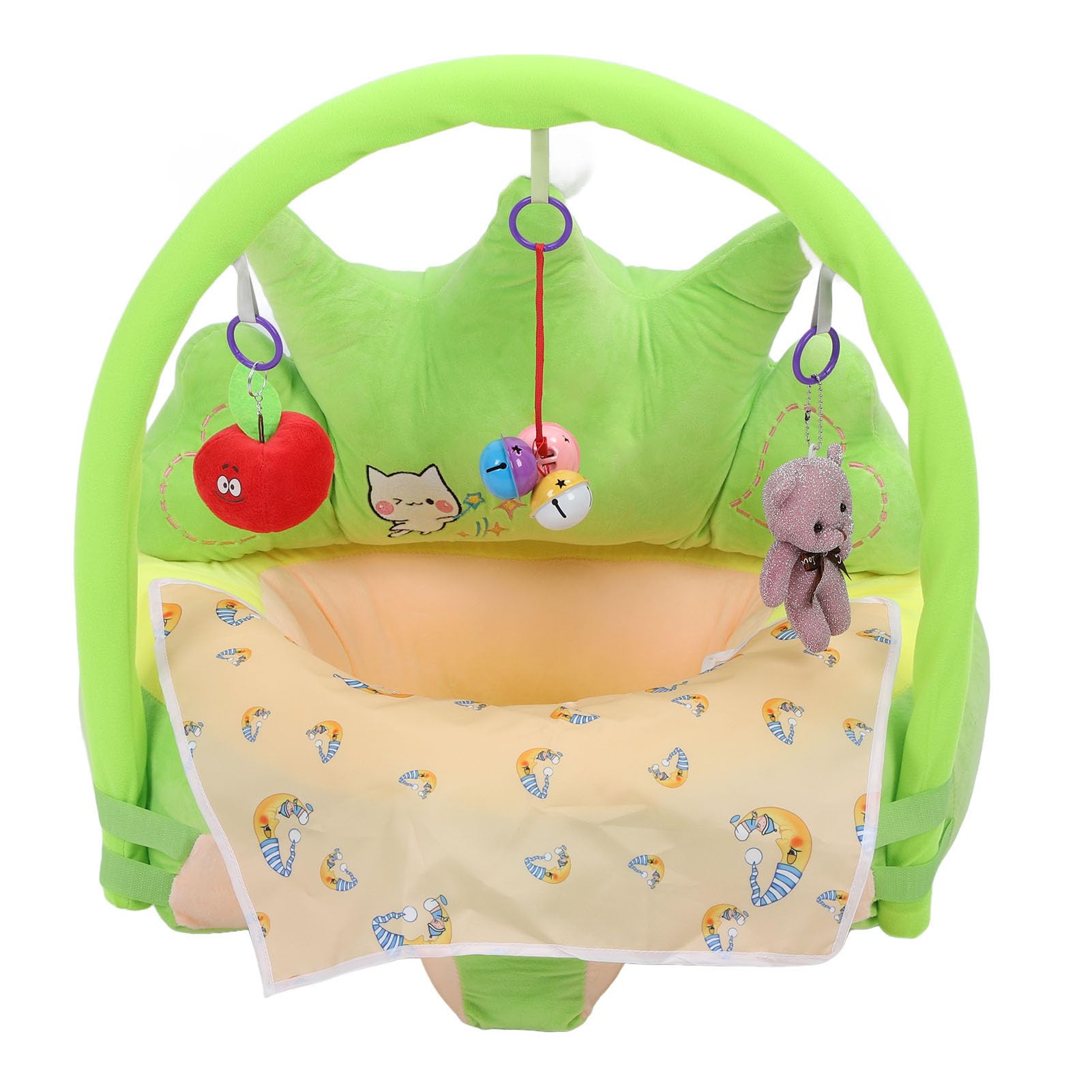 Il Morbido Seggiolino di Supporto per Bambini in Peluche Mantiene la Postura Seduta Comoda Imparando a Sedersi Sulla Sedia per Neonati e Bambini Piccoli (GREEN)