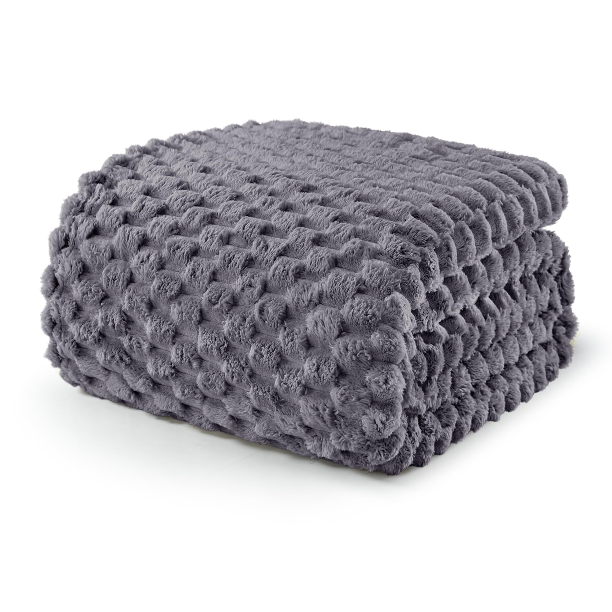 Exclusivo Mezcla 3D Fleece Twin Size Blanket for Bed, Dark Grey