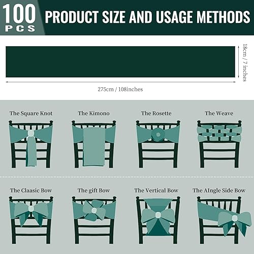 Vista 106 de 72 fundas universales para sillas de satén rojo, con lazos para silla, reutilizables, suministros para Navidad, bodas, recepciones, eventos