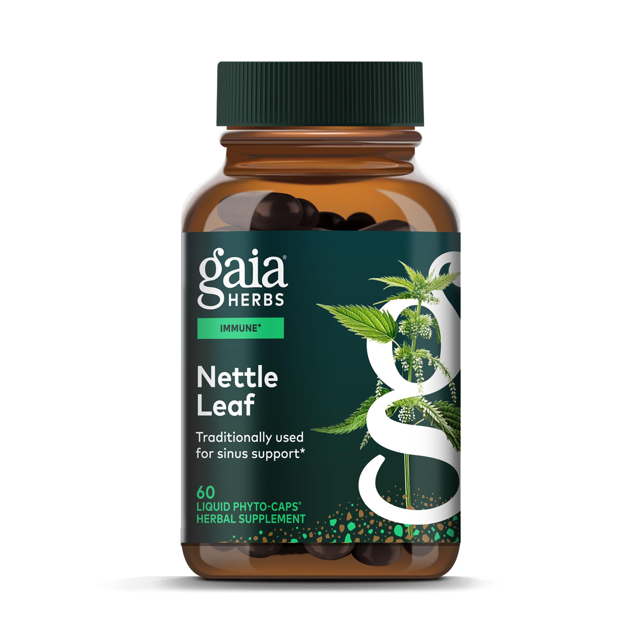 Gaia Herbs Stinging Nettle Leaf - Respiratory & Immune Health Support* - Supplement with Stinging Nettle Leaf Extract - Vegan, Gluten-Free, Soy-Free - 60 Liquid Phyto-Caps (30 Servings)