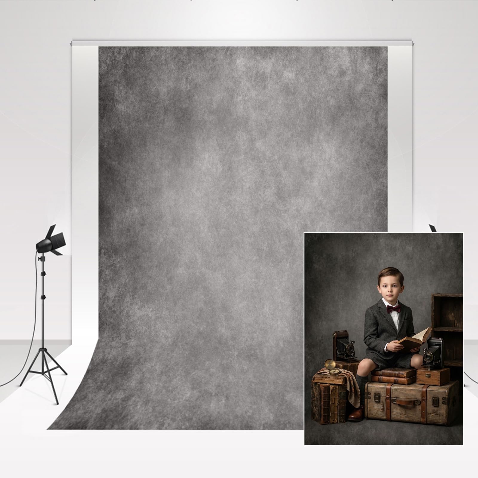 Walimex pro Fotoachtergrond van karton, 1,35 x 10 m, zwart, fotodoek als backdrop voor professionele fotostudio, ideaal voor productfotografie, reflexvrij, duurzaam en om op te rollen