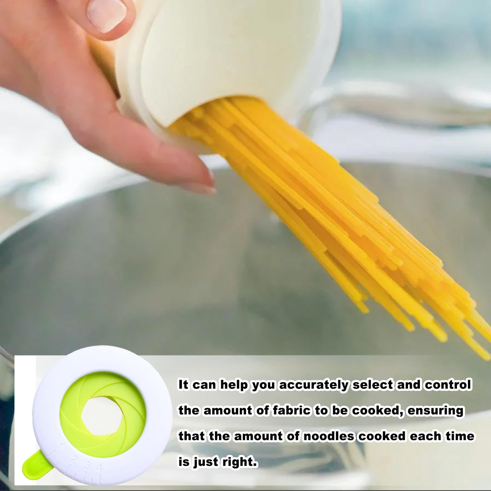 Herramienta de medición de pasta, dispositivo de medición de espaguetis ajustable de 7,8 cm, herramientas de medición eficientes para 1-4 porciones de pasta, dispositivos de control de porciones de