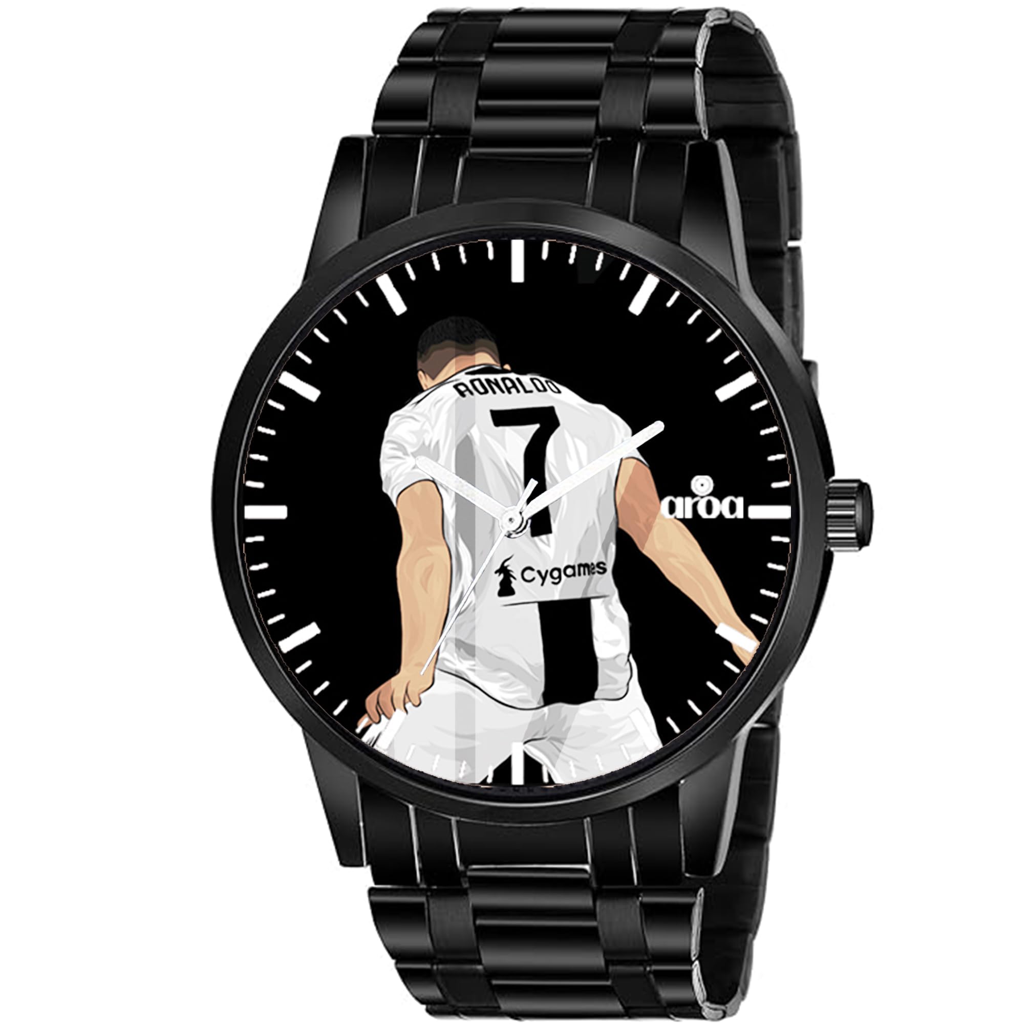 AROA Watch for Men with Zoo Cristiano 7 Ronaldo Watch Model :BB/1/124 in Black Metal Type Black Metal Strap Analog Watch Black Dial for Men Stylish Watch for Boys (B0D2V5LZQN) Amazon Price History, Amazon Price Tracker