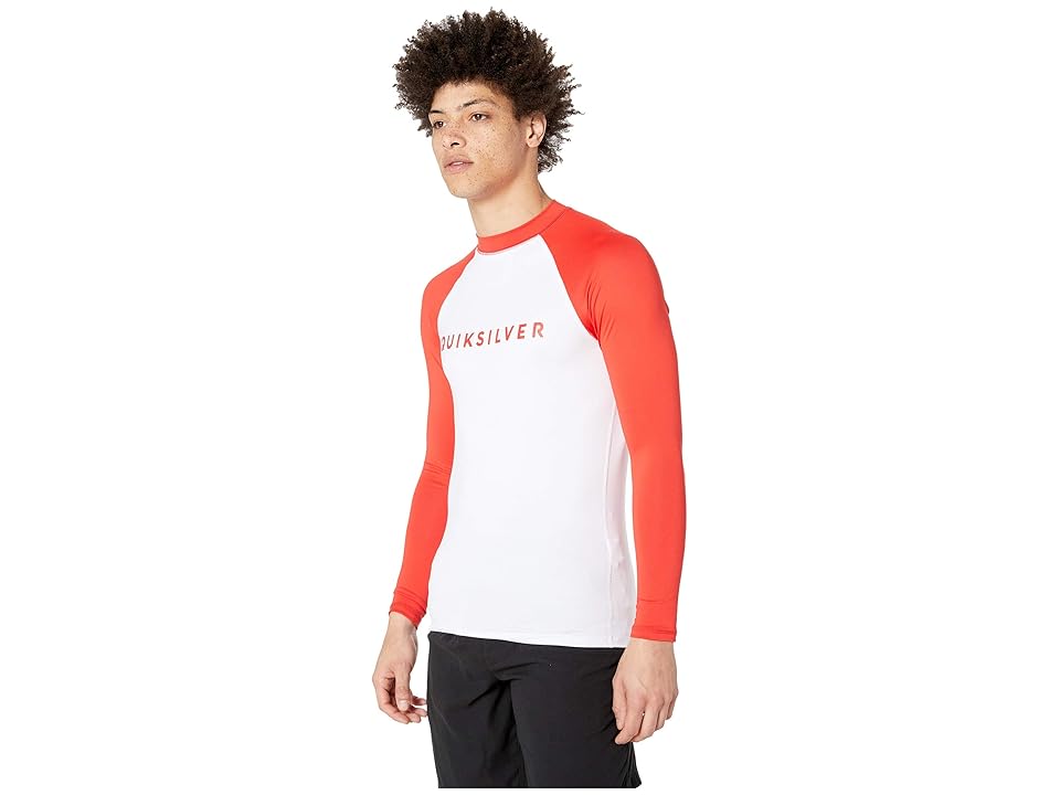 

Quiksilver Always There Long Sleeve Rashguard (High Risk Red) Men's Swimwear, Multi