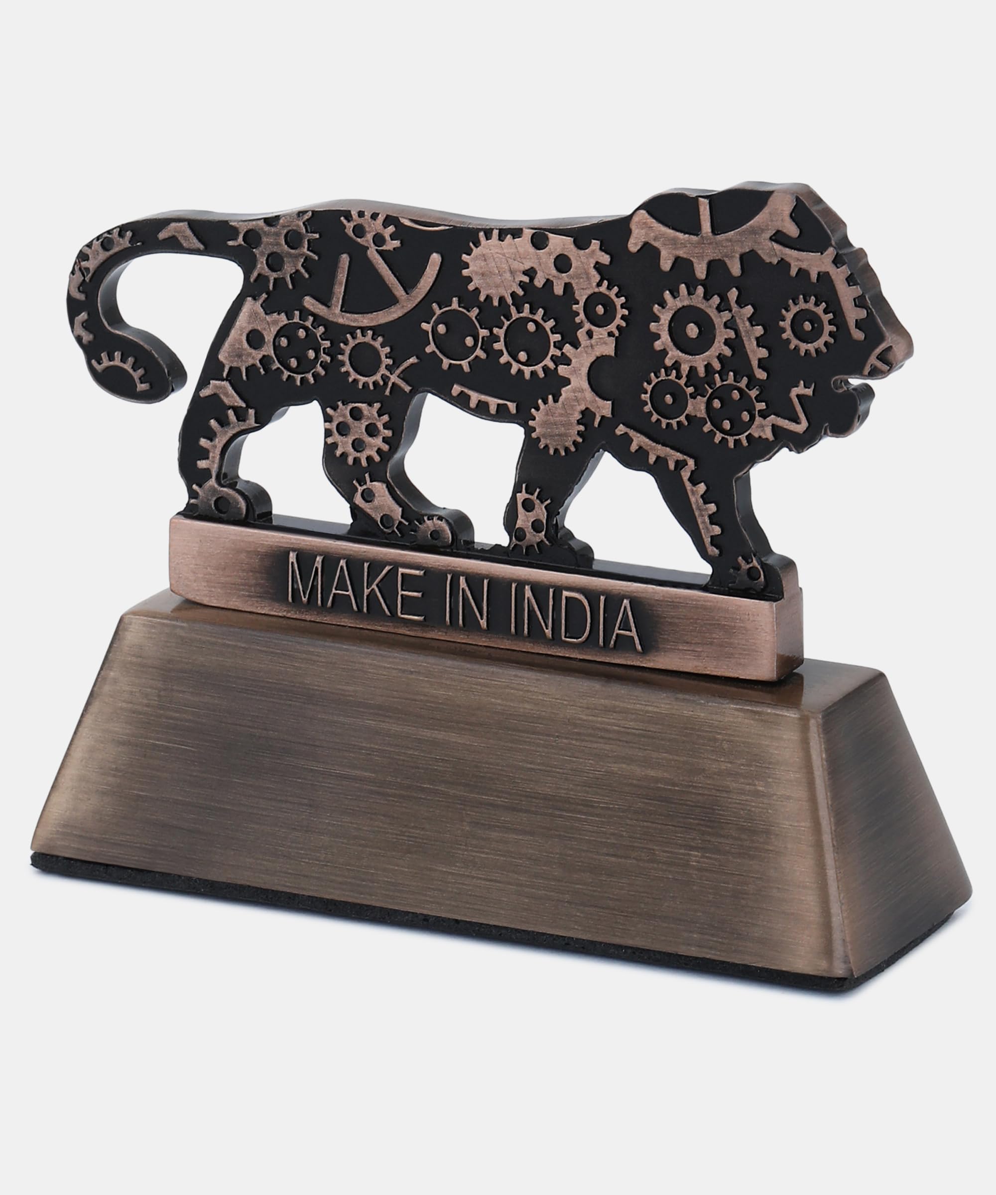 ZAHEPA Metal Lion Paperweight for Office Table, Stylish Desk Accessory & Desktop Decor, Patriotic Decorative Showpiece Item Gift for Men, Professionals, Students & Corporate (Copper) 3
