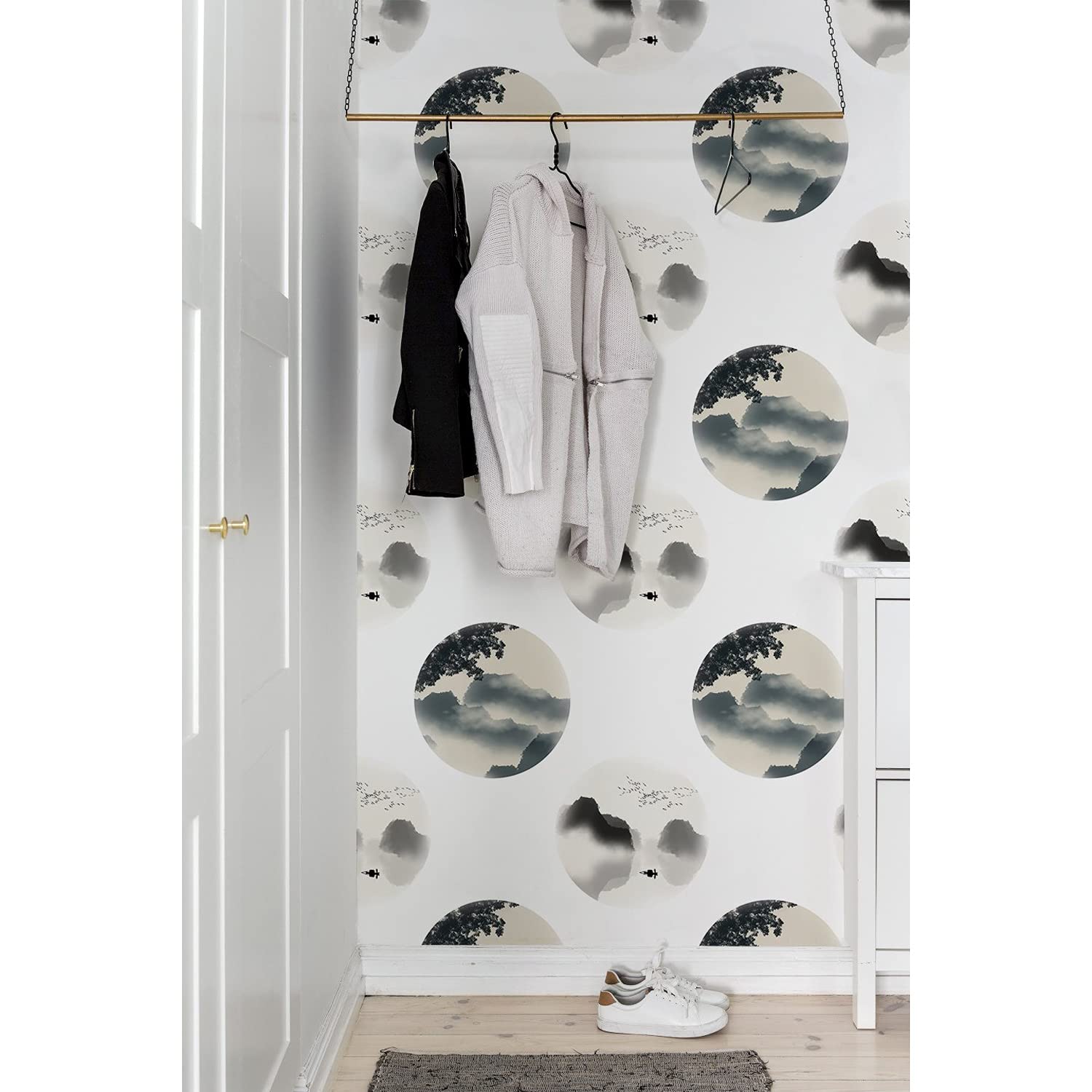 Papier peint encre chinoise pour camoufler les imperfections d'un mur ou meuble