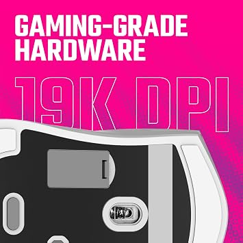 Cooler Master MM712 Wireless Gaming Mouse White with Adjustable 19,000 DPI, 2.4GHz and Bluetooth, Ultraweave Cable, PTFE Feet, RGB Lighting and MasterPlus+ Software