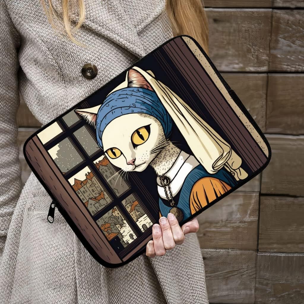 Funny Cat iPad Sleeve - Beautiful Tablet Sleeve - Art Carrying Case - 10 inches