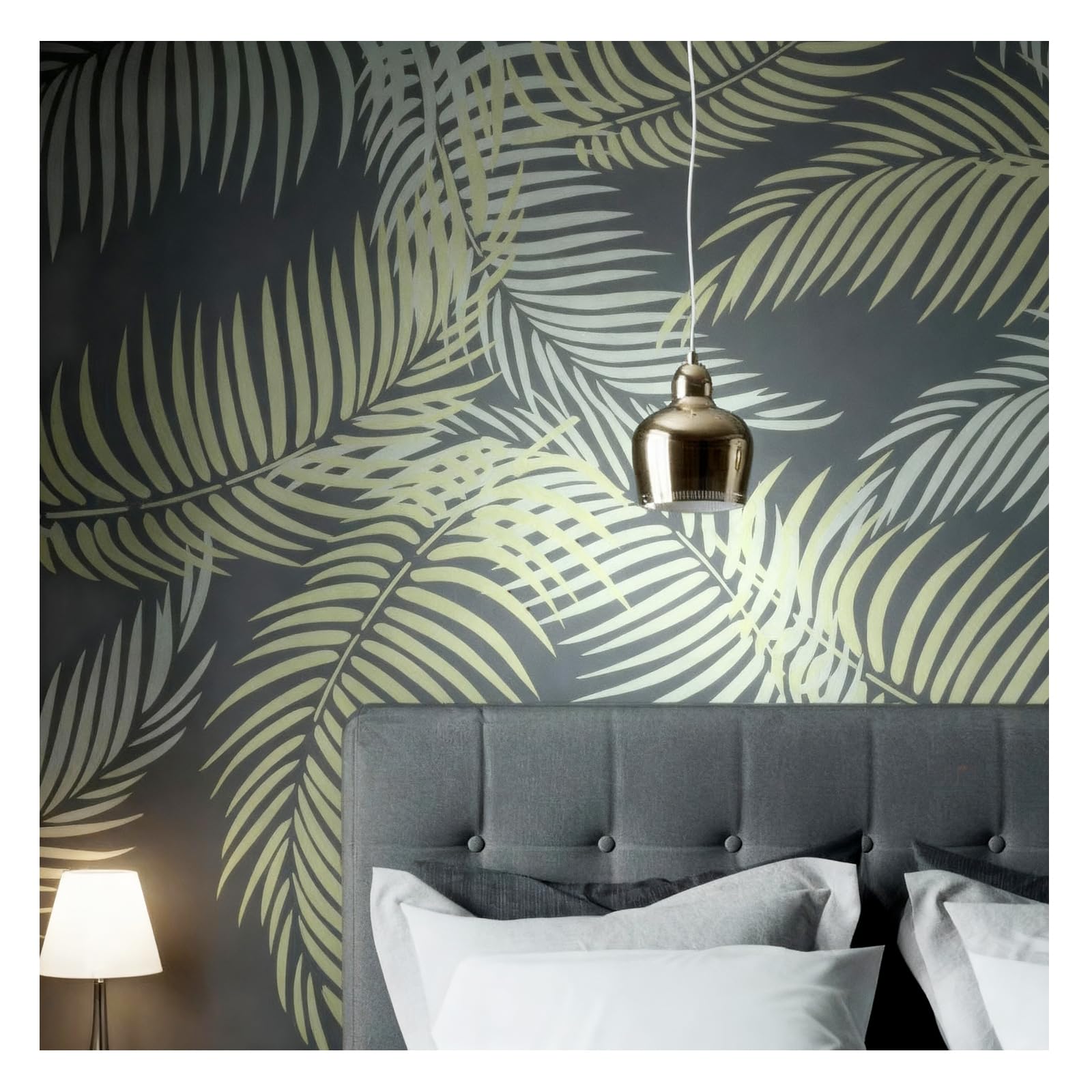 Palm Leaf Painting Large Stencil Template Leaf Wall Stencil 30cmX18cm Reusable Plastic Template Art Craft DIY Tropical Pattern for Painting Wall Floor Wood Fabric Furniture