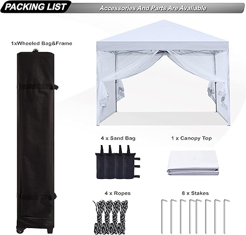 Miniatura 5 de ABCCANOPY Tienda de campaña desplegable fácil para exteriores con pared de red, 10 x 10 pulgadas, color blanco