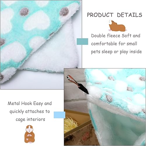 Miniatura 4 de Boao Hamaca colgante para conejillo de indias, conejillo de indias, hámster, hurón, accesorios para animales pequeños, chinchilla, loro azúcar,