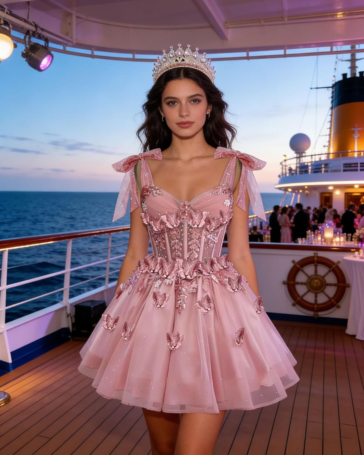 3D Butterfly Homecoming Dresses Bow Straps Sweetheart Tight Mini Dress Short Prom Dresses