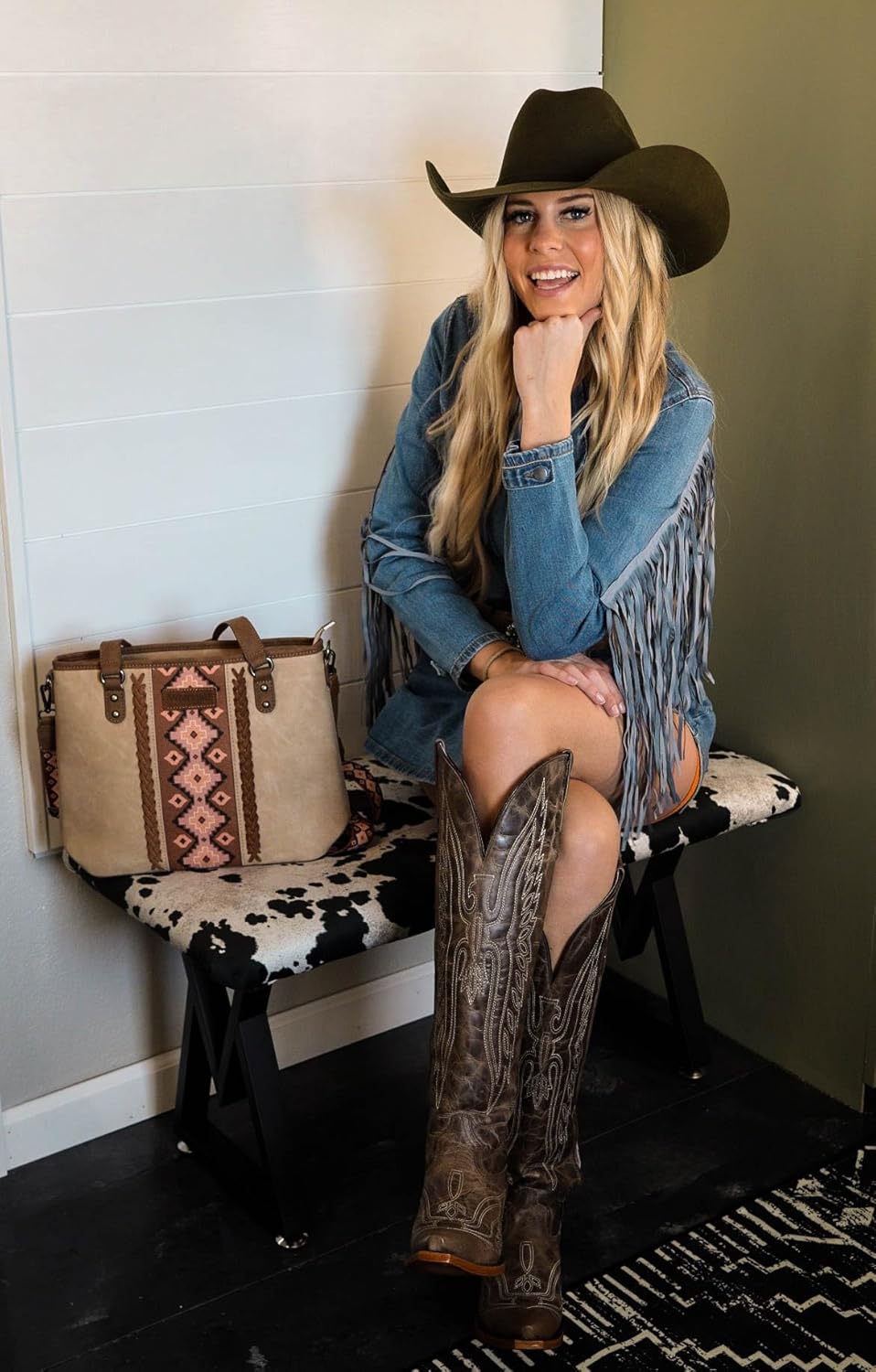 Montana West X Wrangler Tote Bag for Women Western Purses with Detachable Strap Medium Satchel Handbags | with Crossbody Strap - Image 2