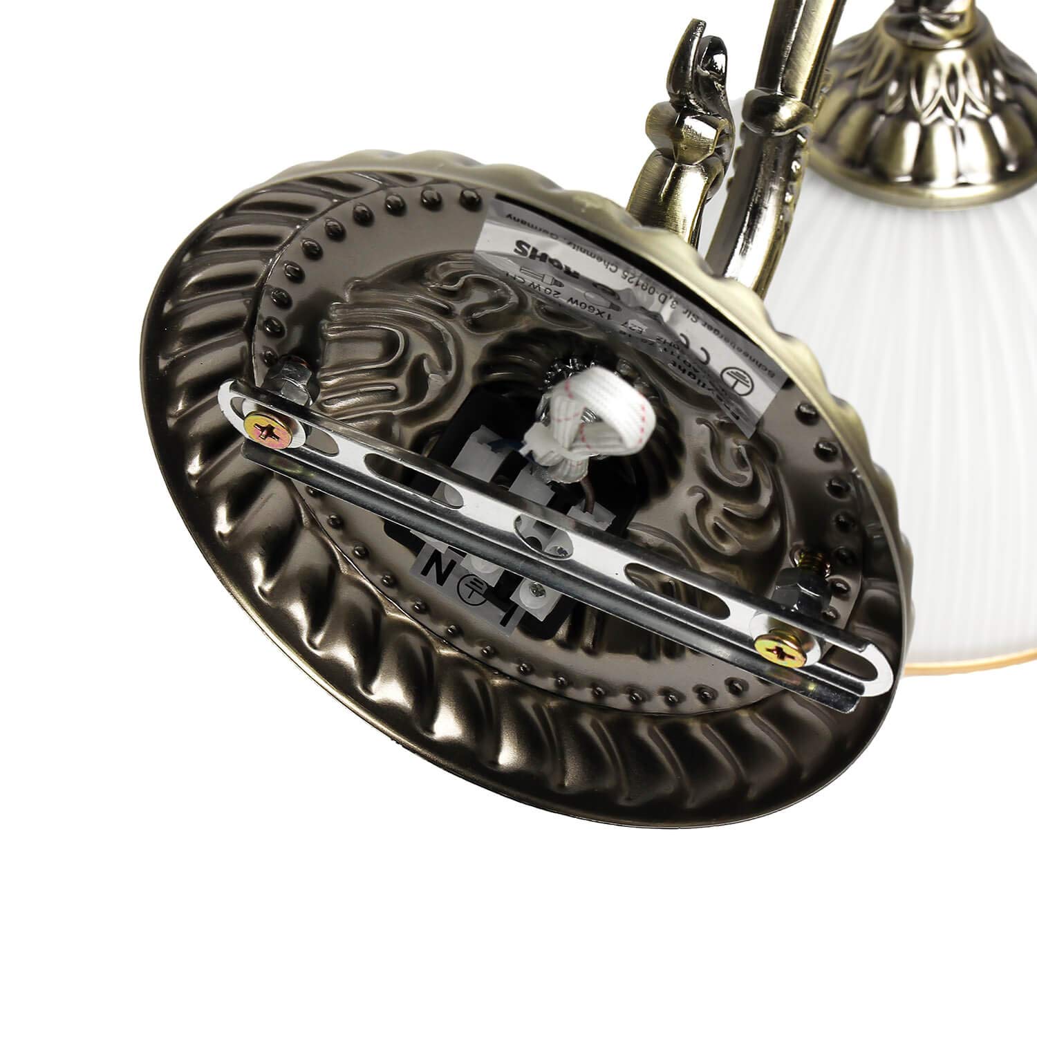 Easylight Lampada da parete Art Nouveau in metallo antico e vetro elegante classico E27 lampada da parete per interni soggiorno camera da letto corridoio