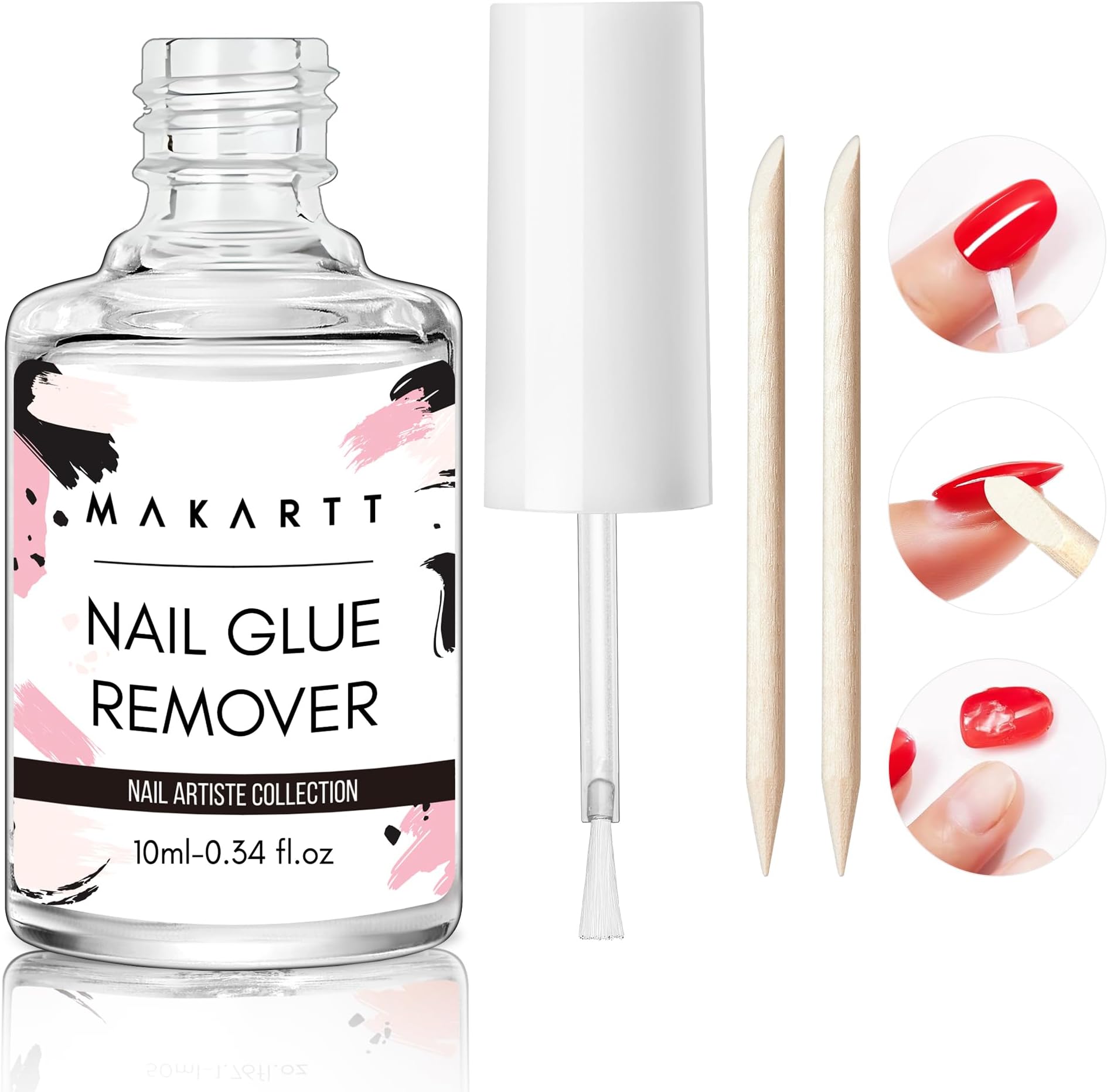 Nail Glue Remover For Press On Nails: 10Ml Off Tips Acrylic Nails Fake Debonder Adhessive Acetone-Free Polish Remover, Can'T Remove Gel
