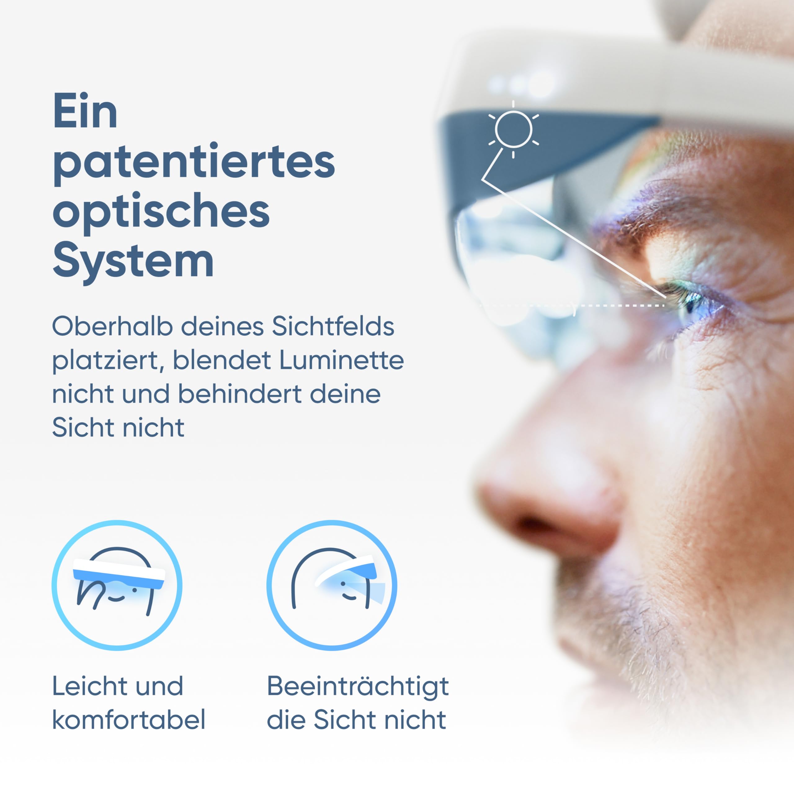 Luminette 3 Lichttherapie Brille – Tragbare Tageslichtlampe gegen Schlafprobleme, Winterdepression, Jetlag – Natürliche Sonnenlicht Therapie – 300.000+ zufriedene Nutzer