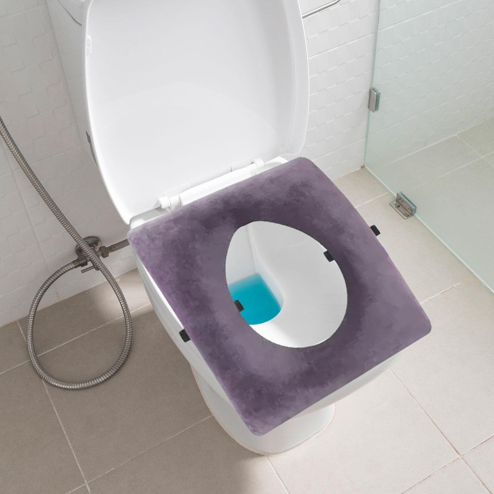 Cojín para Inodoro Extraíble, Grueso, de Cuero Sintético PU Suave, Funda Acolchada para Asiento de Inodoro, Portátil, Adecuado para Mayores O, Forma de O