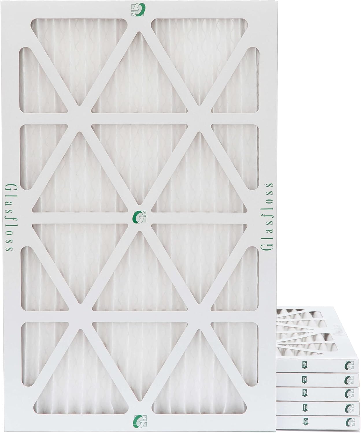 Glasfloss 16x25x1 MERV 10 AC & Furnace Air Filters. Box of 6. Actual Size: 15-1/2 x 24-1/2 x 7/8