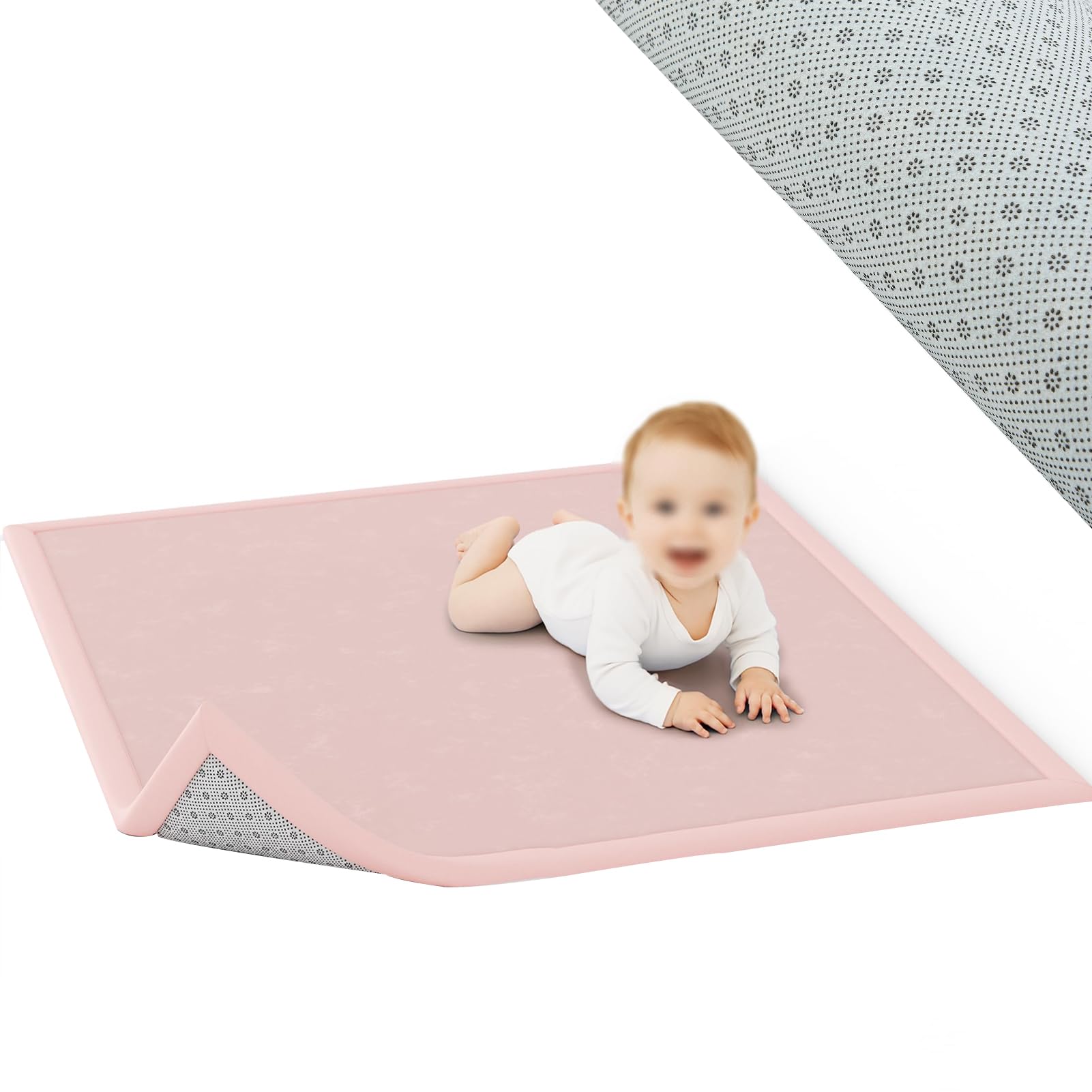 Rxuesug T105 2 Cm Thick Baby Play Mat For Floor 150 X 150 Cm Floor Padded Playmats For Babies, Baby Mats For Floor Play, Thickened Playmat For Babies, Machine Washable, For Crawling & Playing, Non-Slip Bottom
