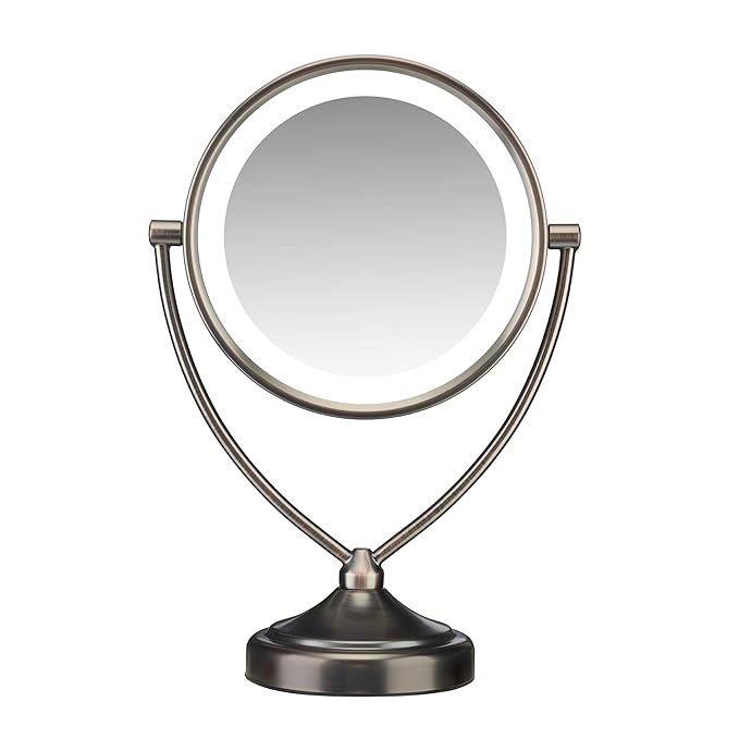 Conair Reflections DoubleSided Fluorescent Lighted Vanity Makeup Mirror, 1x/10x